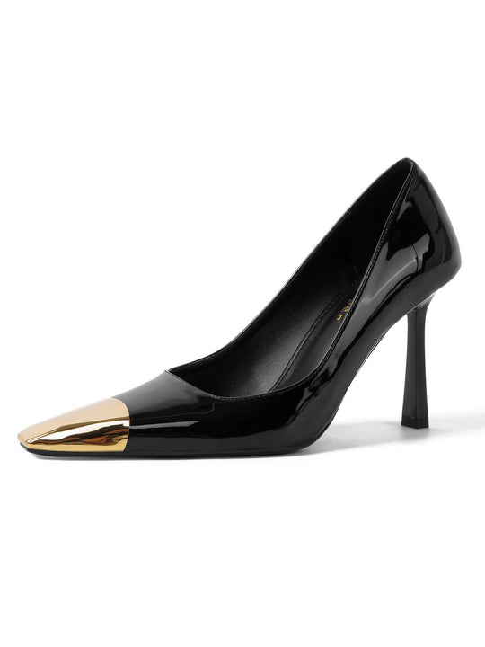 Damen Slingback-Pumps mit markantem Leopardenmuster und goldenem Zehenbereich R&B