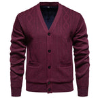 Herren klassische Strickjacke mit strukturiertem Design und praktischen Taschen R&B