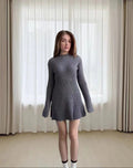 Damen Strickkleid mit strukturiertem Design und hoher Passform R&B