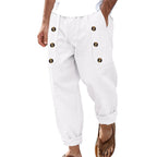 Herren Leichte und bequeme Sommerhose mit modischen Knopfdetails R&B