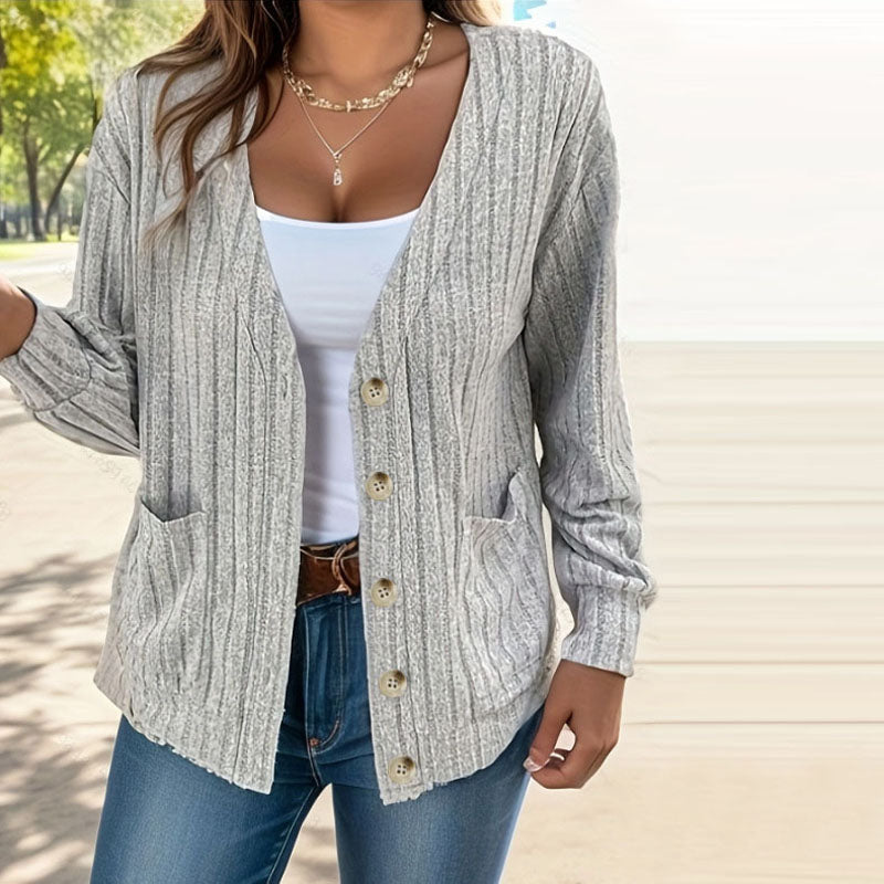 R&B | Strickjacke Polyester Komfortabel, Leicht, Taschen