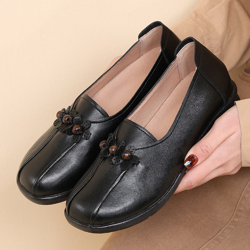 Damen Bequeme Ballerinas mit dekorativen Blumenapplikationen und flexibler Sohle R&B