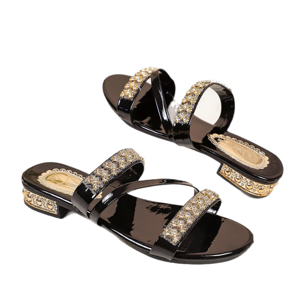 Damen Glitzernde Sandalen mit komfortablen Riemen und elegantem Design R&B