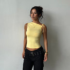 Damen Figurbetontes Top mit feinen Rüschendetails R&B