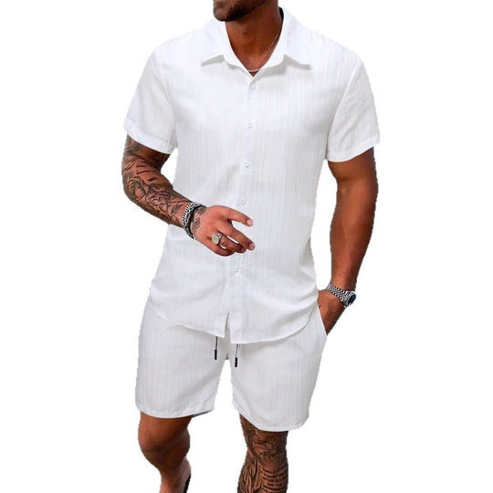 Herren Kurzarm-Shirt mit strukturiertem Design R&B
