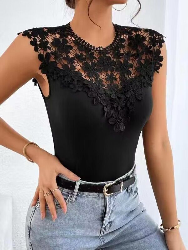 Elegantes Damen-Spitzenhemd mit R&B-Applikation