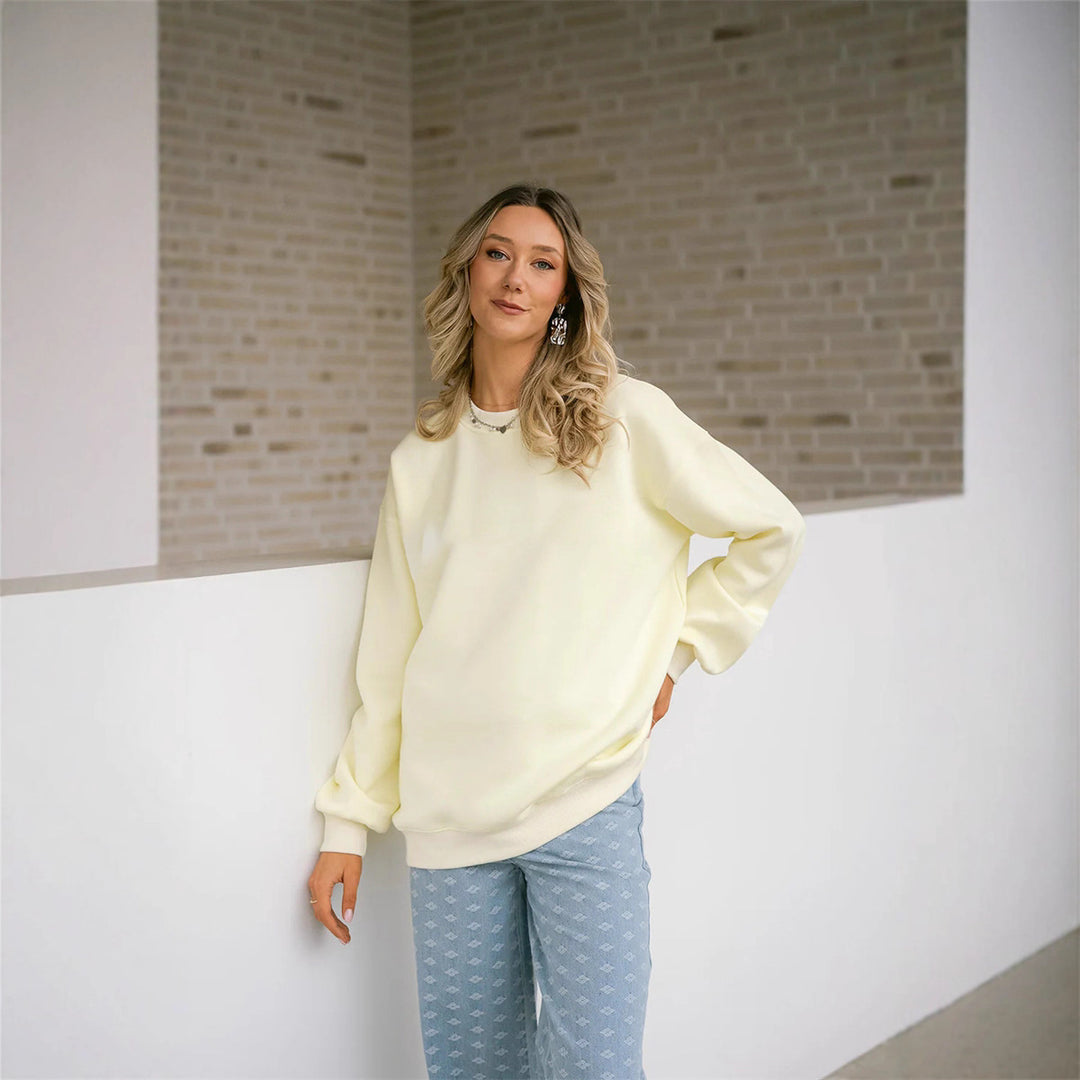 Damen komfortabler Sweater und weit geschnittene Pants Set R&B