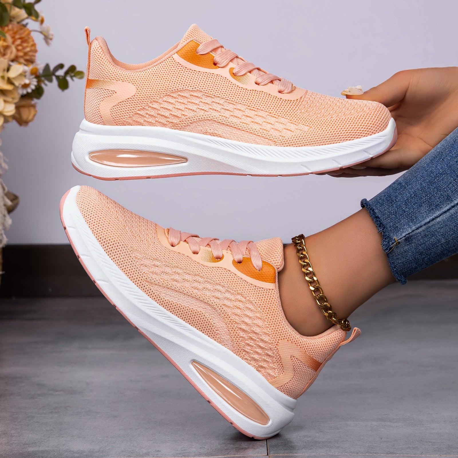 Damen Atmungsaktive Laufschuhe mit Dämpfung und Flexibilität R&B