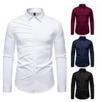 Herren Modisches Langarmhemd mit strukturiertem Design R&B