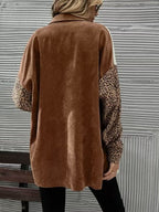 R&B | Leopard-Kontrast-Button-Up-Jacke