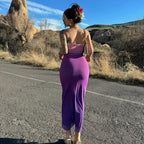Damen figurbetontes Abendkleid mit schulterfreiem Design und eleganter Raffung R&B