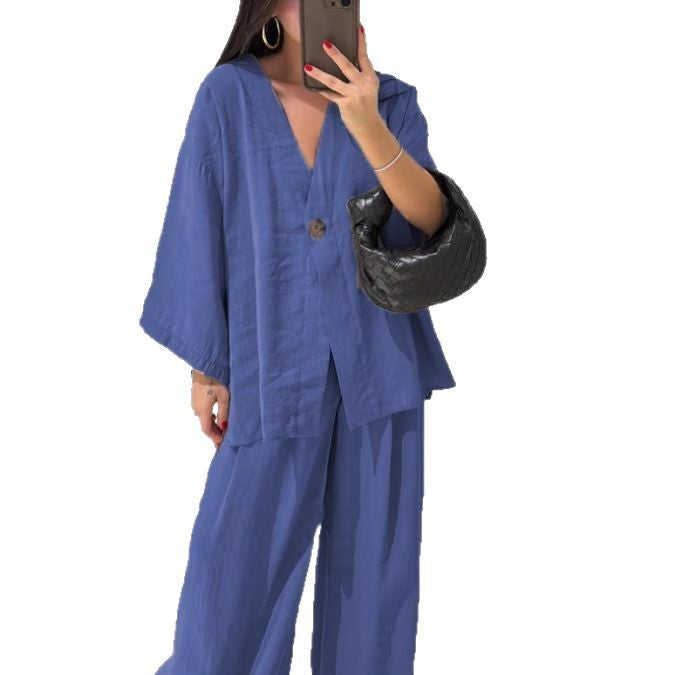Damen Übergröße Chiffonjacke mit weit geschnittenen Ärmeln und akzentuiertem Knopf R&B