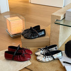 Damen Ballerinas mit elastischem Riemen und metallischem Glanz R&B