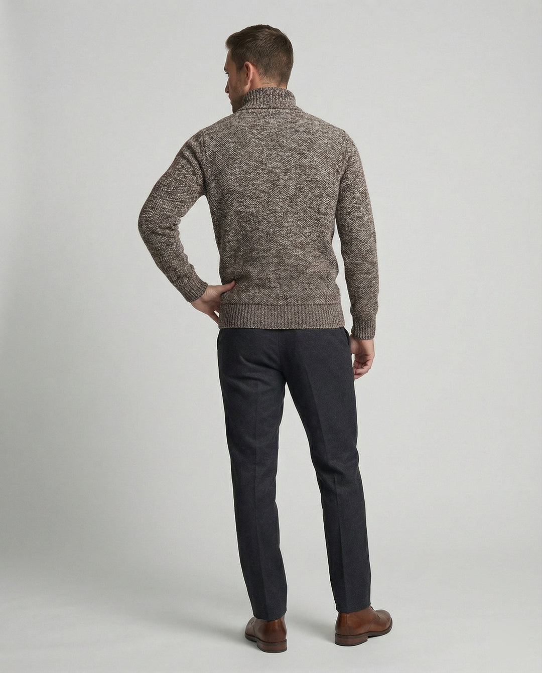 Herren Rollkragenpullover aus weicher Strickware R&B