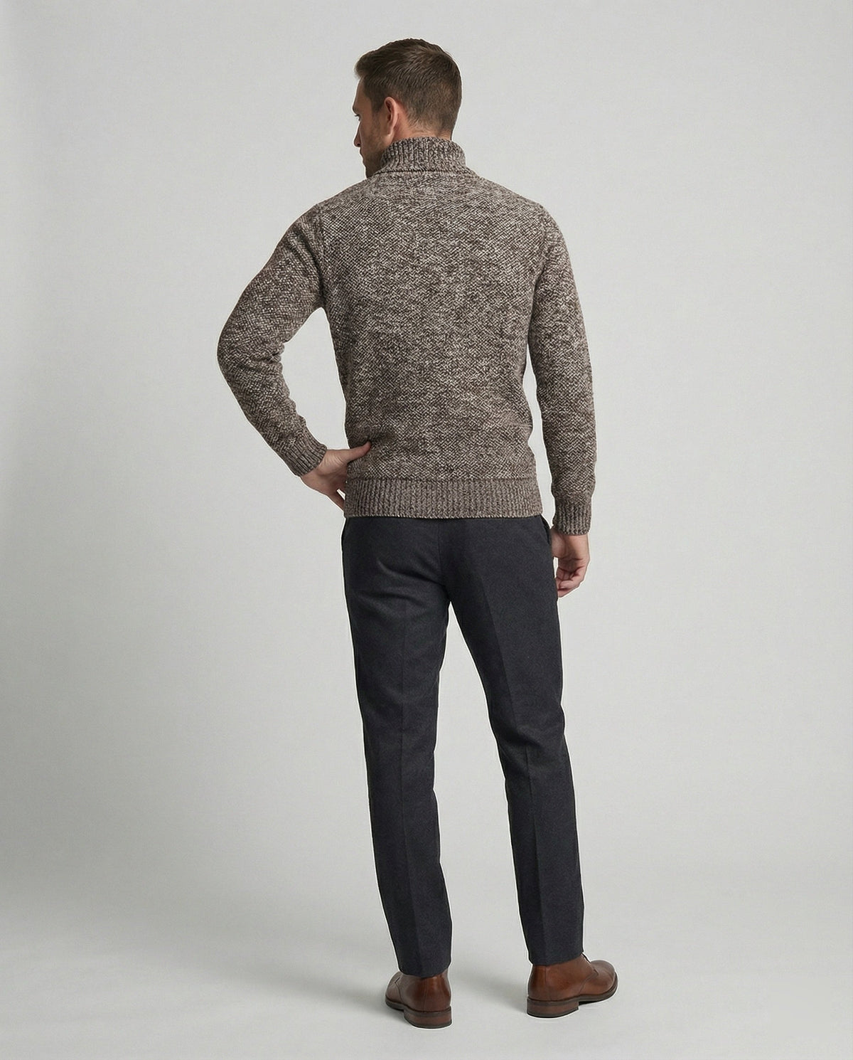 Herren Rollkragenpullover aus weicher Strickware R&B