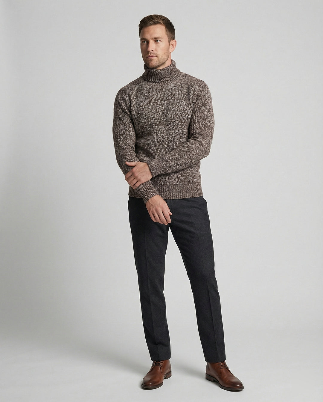 Herren Rollkragenpullover aus weicher Strickware R&B