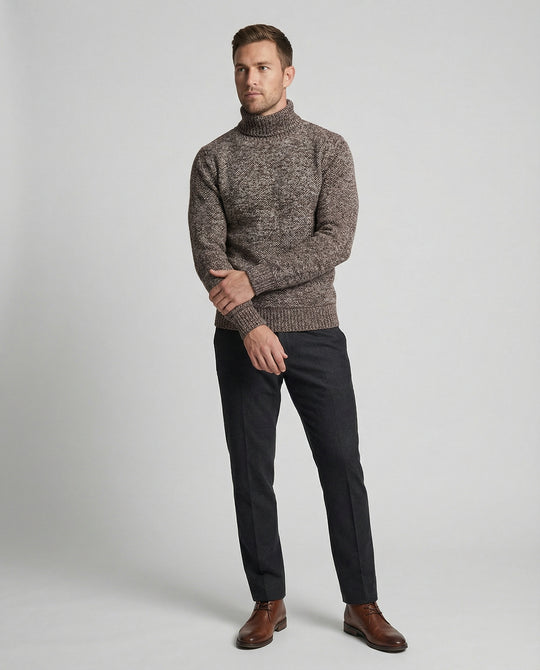Herren Rollkragenpullover aus weicher Strickware R&B
