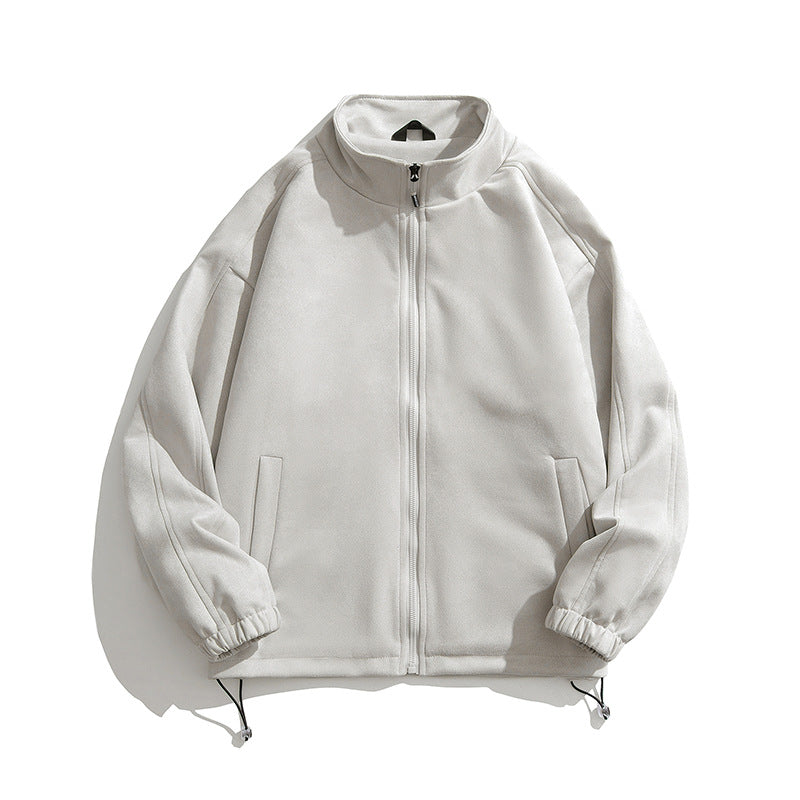 Damen sportliche Fleece-Jacke mit hohem Kragen und seitlichen Reißverschlusstaschen R&B