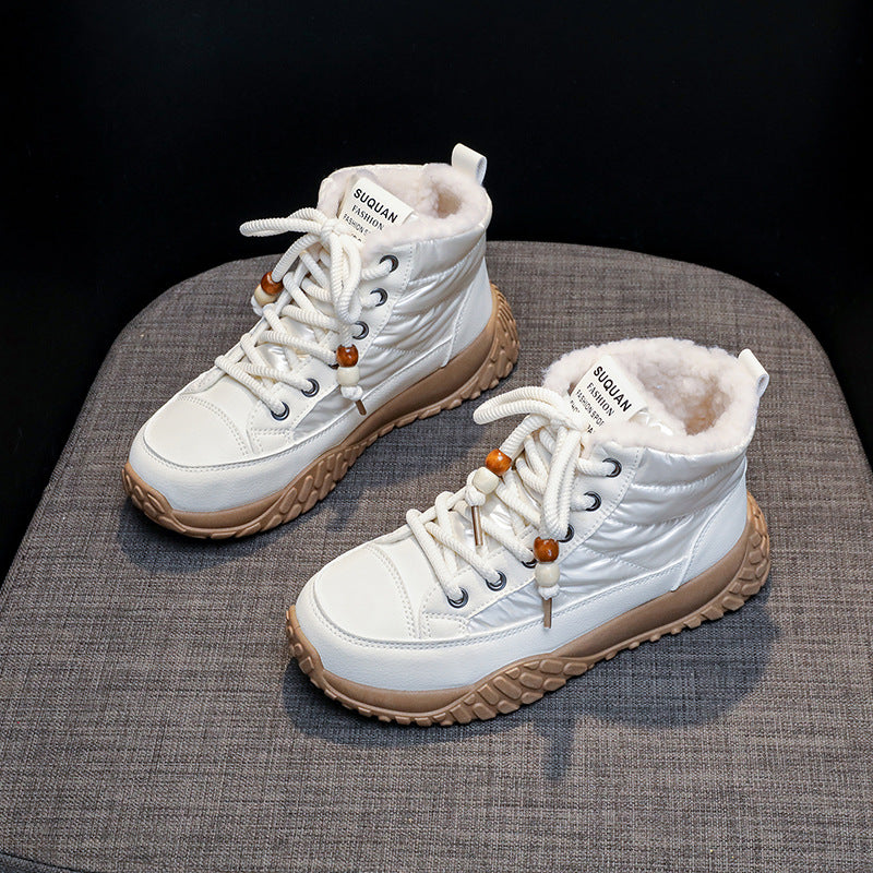 Damen hochgeschnittene Sneaker mit warmem Innenfutter und modischem Design R&B