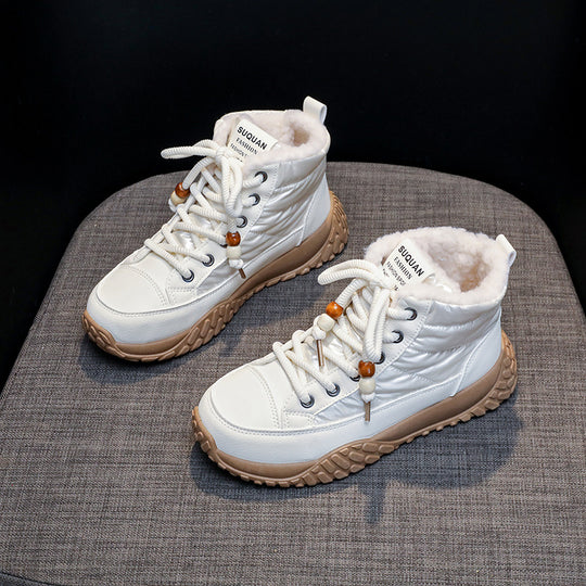 Damen hochgeschnittene Sneaker mit warmem Innenfutter und modischem Design R&B