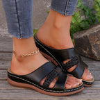 Damen Bequeme Freizeitsandalen mit geflochtenem Riemendesign und ergonomischer Sohle R&B