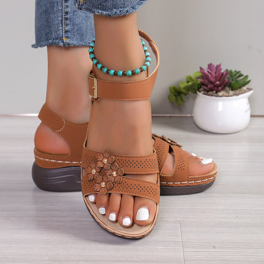 Damen Komfortable Sandalen mit floralem Design R&B