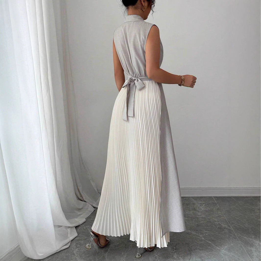 Damen Elegantes Kleid mit plissierten Details R&B