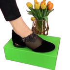 Damen Elegante und modische Ballerinas mit transparentem Design und dekorativem Blumenakzent
