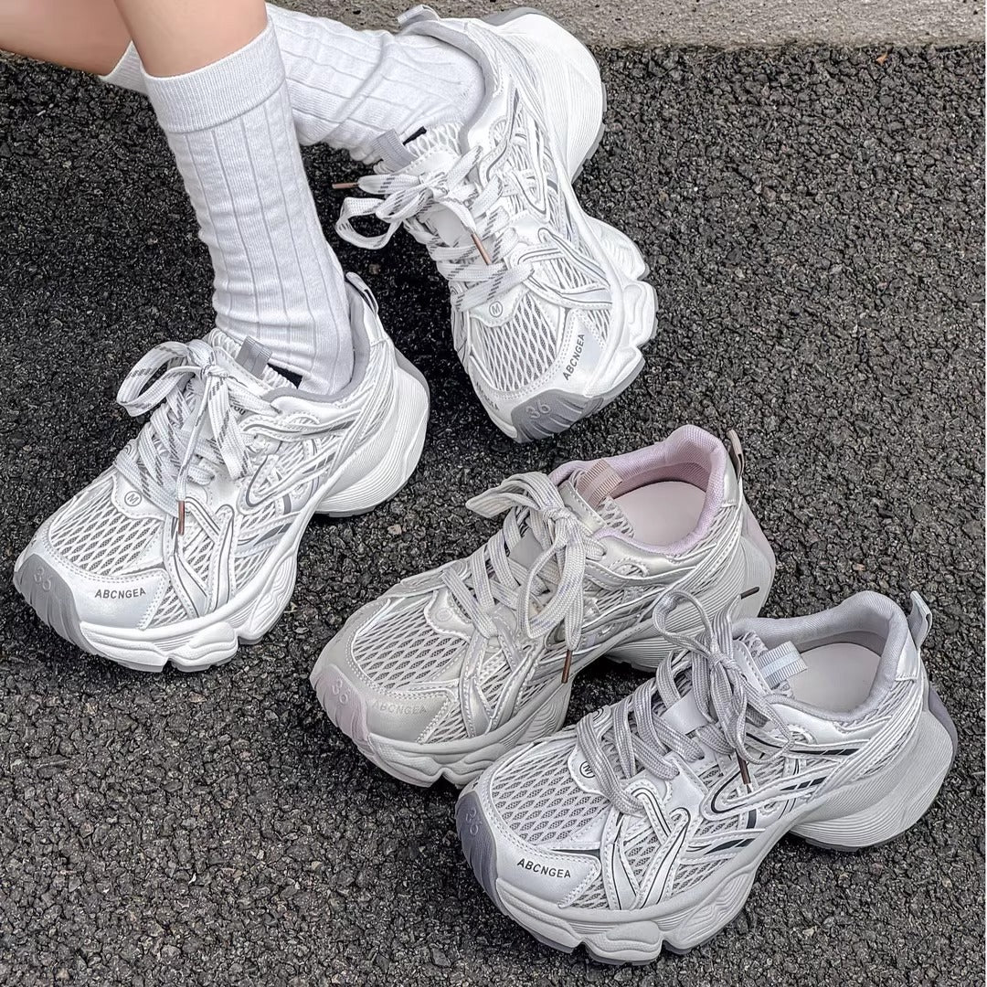 Damen Sportliche Casual Sneakers mit atmungsaktivem Obermaterial und dämpfender Sohle R&B