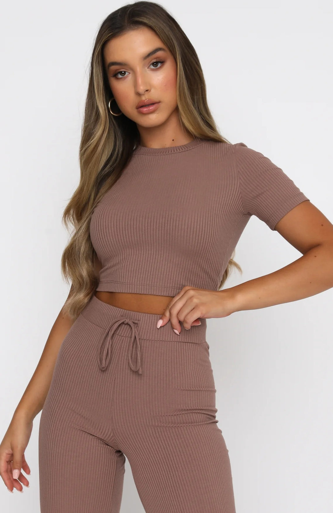 Damen Kurzarm Crop-Top R&B