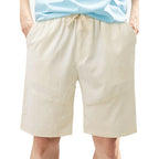 Herren nan knielange Leinenmix-Shorts mit elastischem Kordelzugbund und seitlichen Schubtaschen R&B