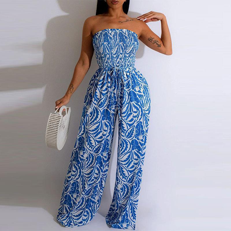 Damen One-Shoulder Jumpsuit mit floralem Design und elastischem Oberteil R&B