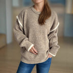 Damen Grobstrickpullover mit lässigem Schnitt und strukturiertem Design R&B