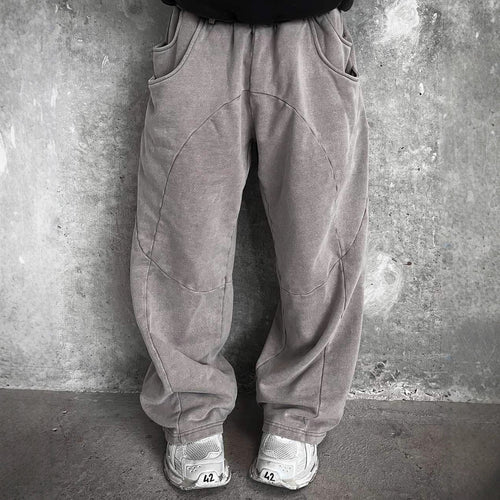 Herren nan Oversize-Freizeitjogger mit geschwungenen Nahtdetails, Kordelzugbund und elastischen Beinabschlüssen R&B