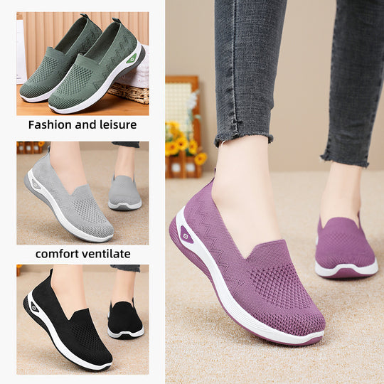 Damen Komfortable Strick-Sneaker mit rutschfester Sohle R&B