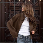Damen modische Kurzjacke mit lässigem Schnitt R&B
