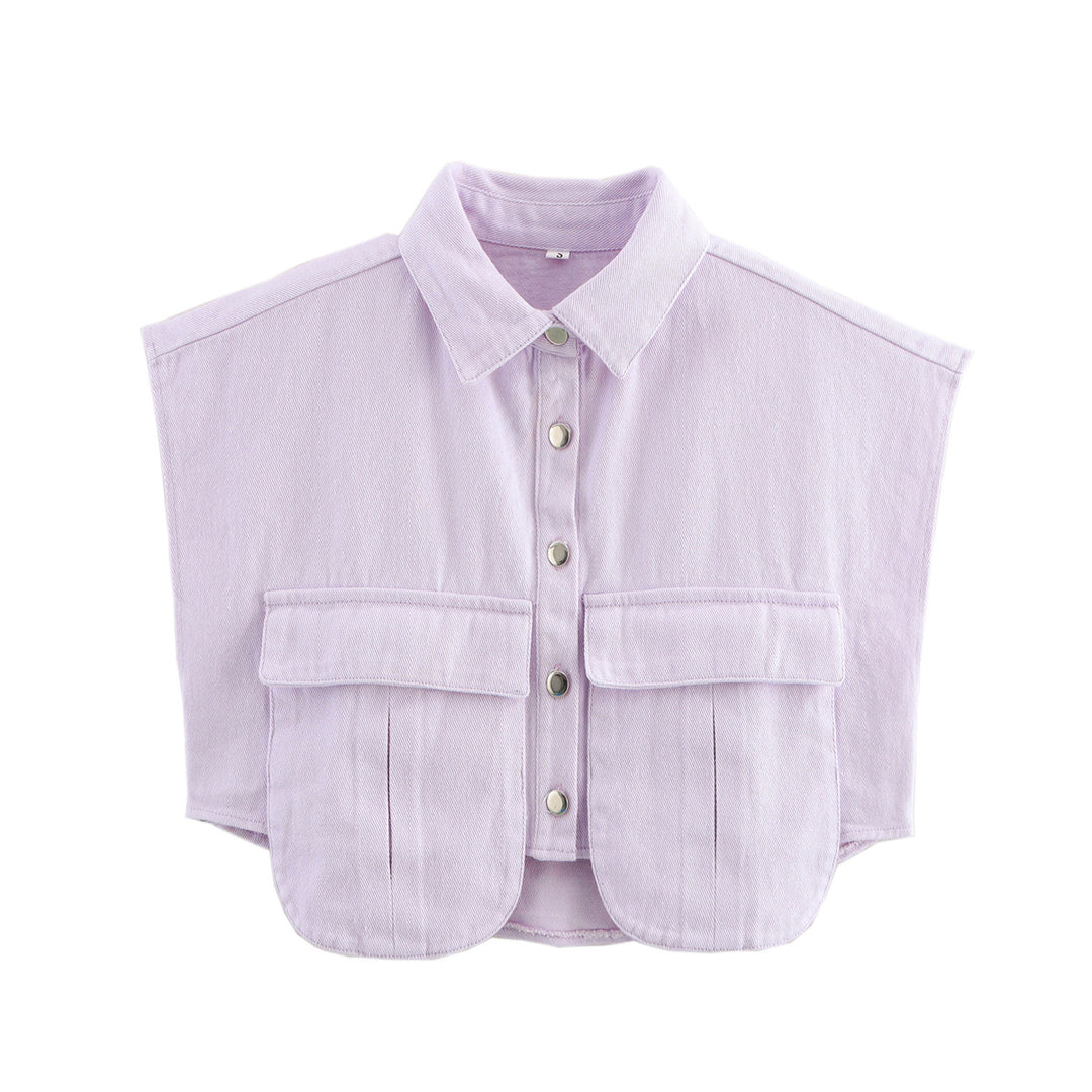 Damen ärmellose Utility-Bluse mit Taschen R&B