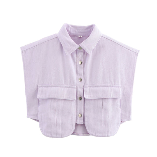 Damen ärmellose Utility-Bluse mit Taschen R&B