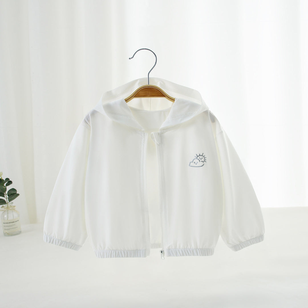 Unisex nan leichte Kapuzen-Windjacke für Kinder mit elastischem Saum und Reißverschluss R&B