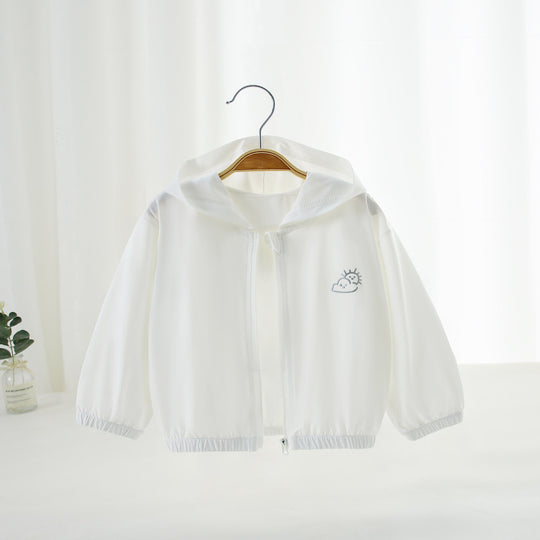 Unisex nan leichte Kapuzen-Windjacke für Kinder mit elastischem Saum und Reißverschluss R&B