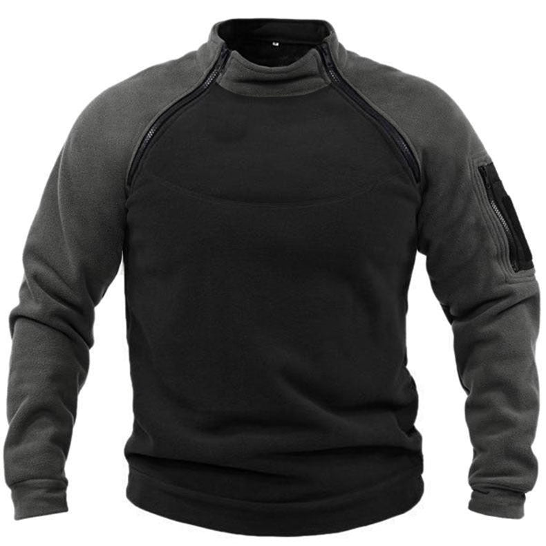 Herren funktioneller Fleece-Pullover mit hohem Kragen R&B