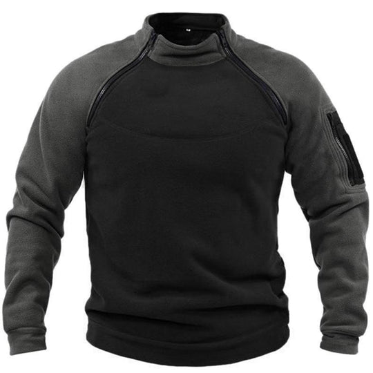 Herren funktioneller Fleece-Pullover mit hohem Kragen R&B
