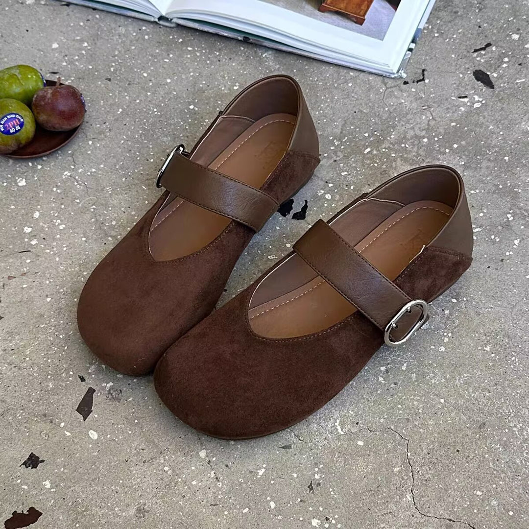 Damen Ballerinas mit modischem Leopardenmuster und anpassbarem Riemen R&B