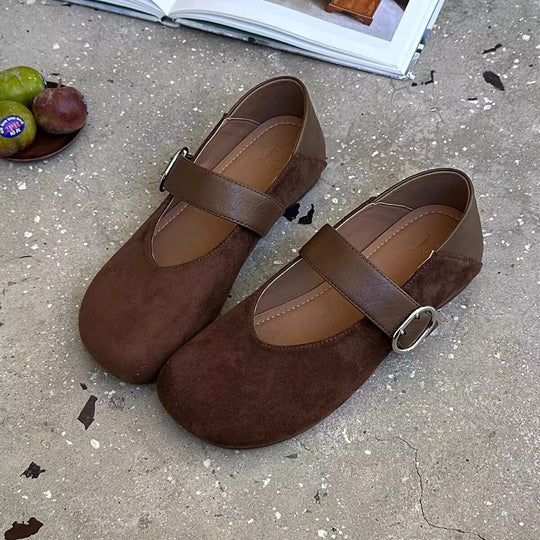 Damen Ballerinas mit modischem Leopardenmuster und anpassbarem Riemen R&B