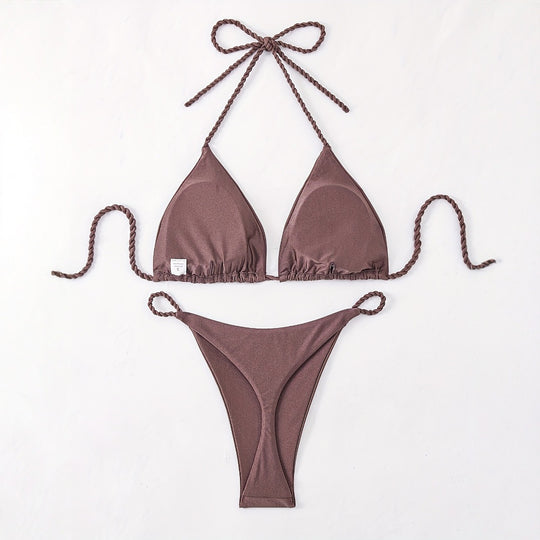 Damen Triangel-Bikini mit geflochtenen Trägern R&B