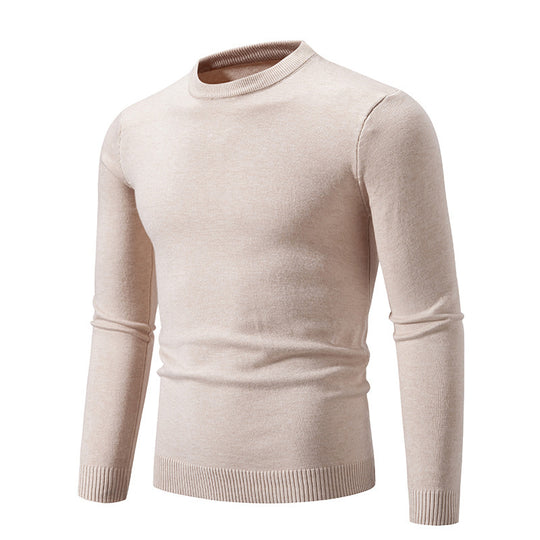Herren Feiner Strickpullover mit Rundhalsausschnitt und Rippdetails R&B