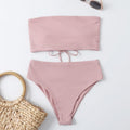 Damen Bikini-Set mit bandeau Oberteil und hohem Taillenslip R&B