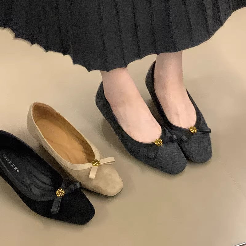 Damen elegante Ballerinas mit dekorativer Schleife R&B