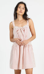 Damen luftiges Sommerkleid mit dekorativem Schleifenakzent R&B