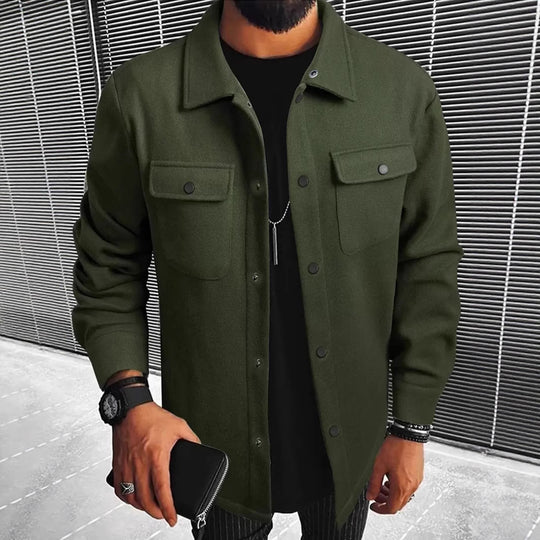 Herren Hemdjacke aus hochwertigem Wollmix R&B